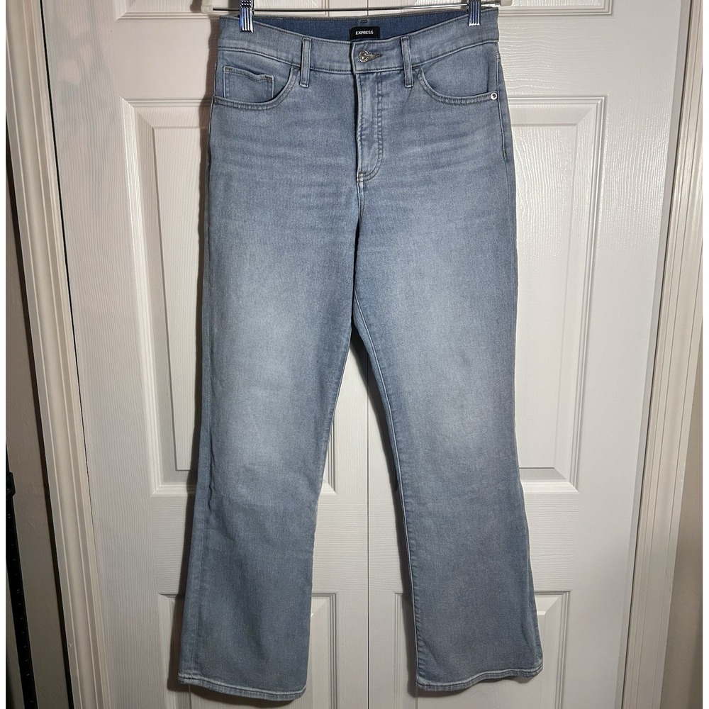 Express Women Light Wash 90s Boot High Rise Bootcut Denim Jeans 6R Blue